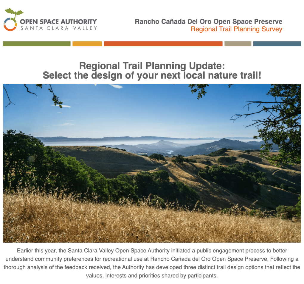 Help design your local nature trail at Rancho Cañada Del Oro Open Space Preserve!